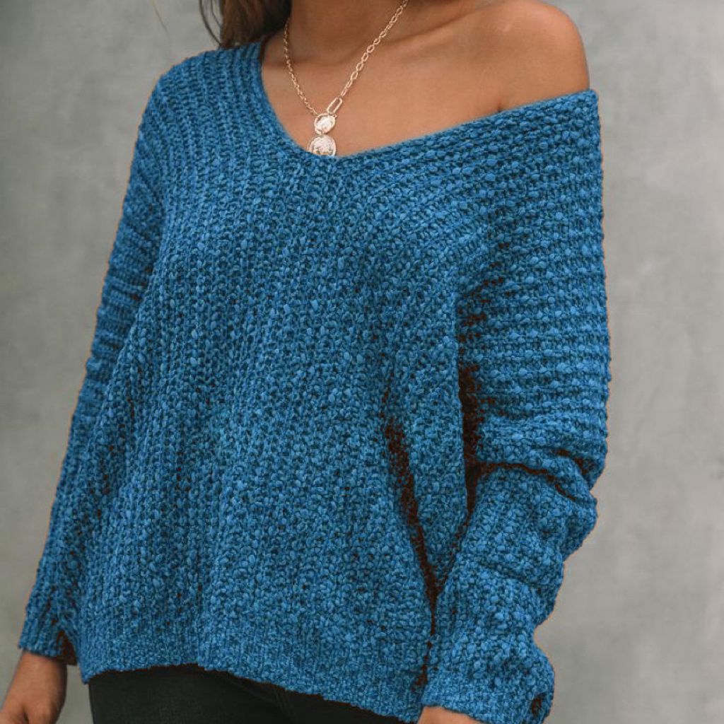 Knitted Hollow Bottom Shirt With Feminine Commuting Style Pullover