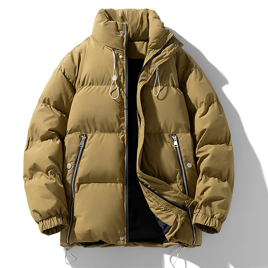 Parka acolchada de algodón gruesa con cuello alto para hombre