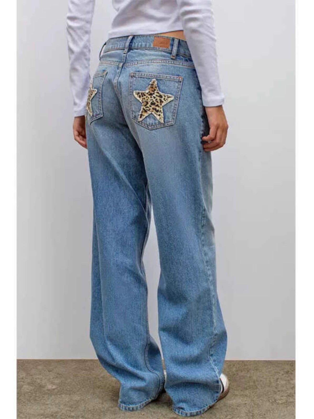 American Vintage Leopard-print Star-embroidered Jeans