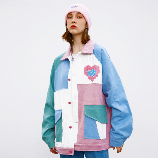 Chaqueta Love de colores irregulares para mujer