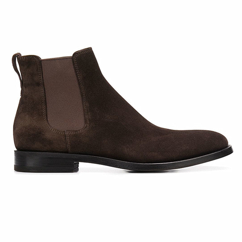 Botas cortas puntiagudas de cuero para hombre