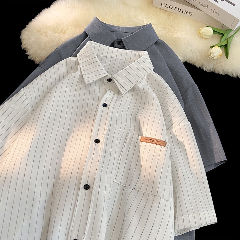 High-grade Striped Shirt Casual Loose Thin Coat