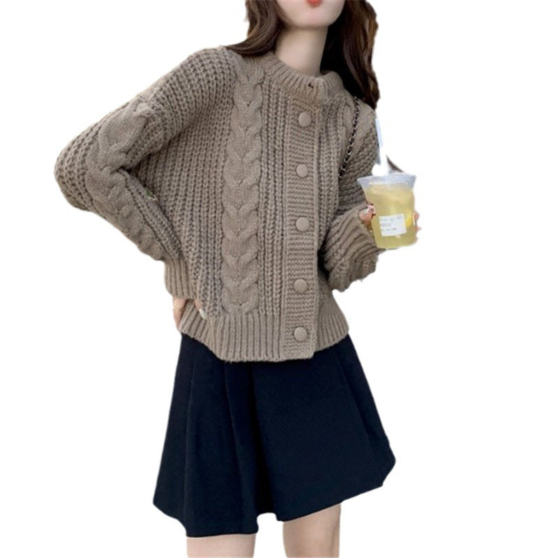 French White Soft Glutinous Sweater Coat Idle Style Knitted Cardigan