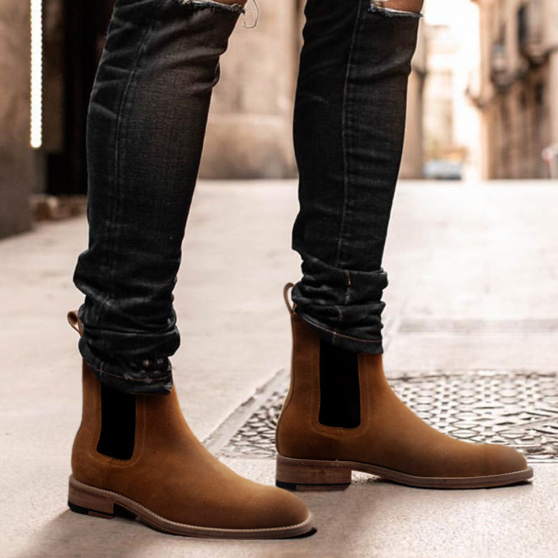 Botas hechas a mano de cuero genuino retro para hombre