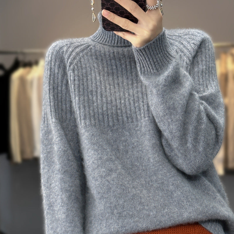 Pure Wool Sweater Pullover Niche Solid Color