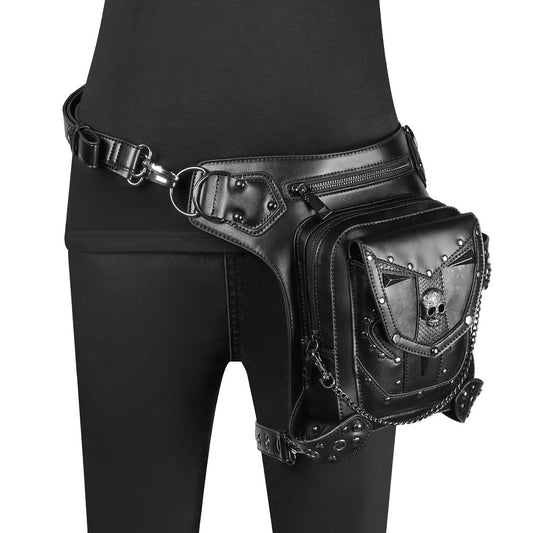 Bolso bandolera de mujer con cadena de calavera de motocicleta punk