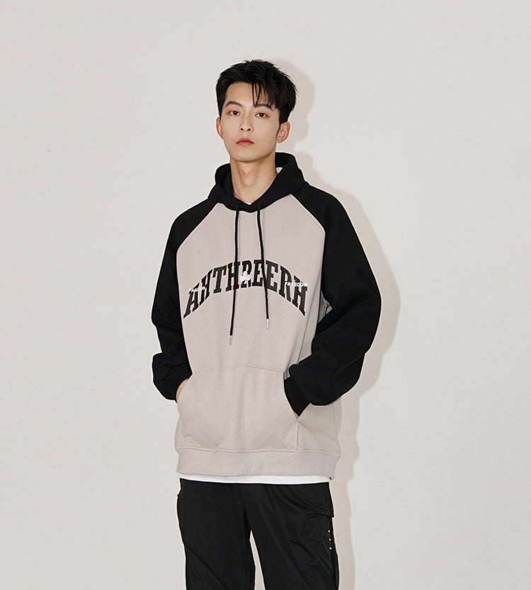 Men's Sweatshirt Vintage Letter Print Sports Hoodie