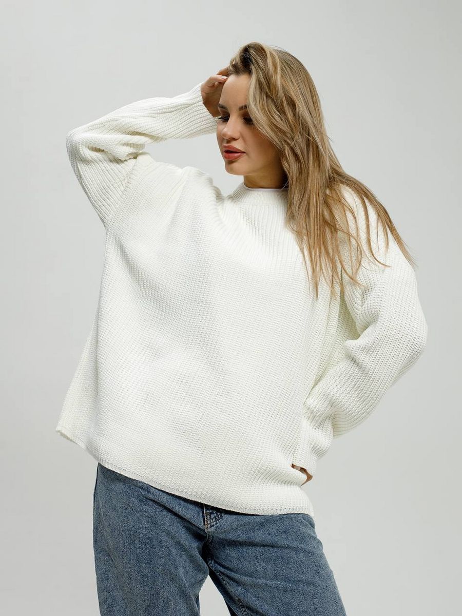 Women's Sweater Round Neck Pullover Loose-fitting Long Sleeves