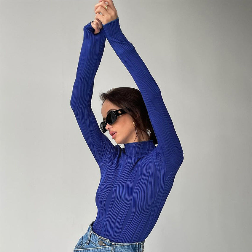 Half-high Collar Long Sleeves Slim Bottoming Sweater