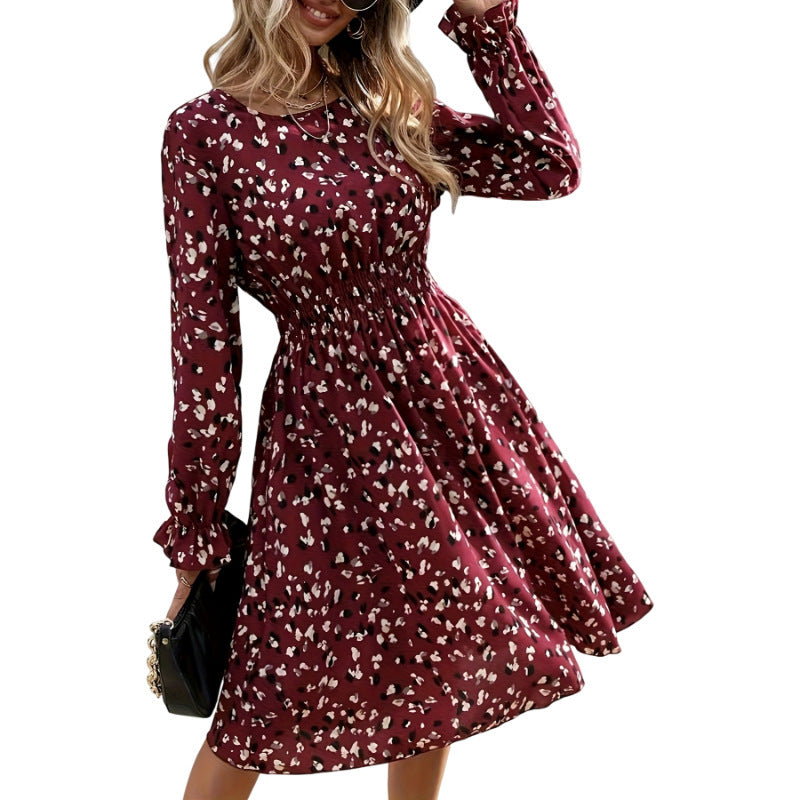 Women's Printed Long Sleeve Dress